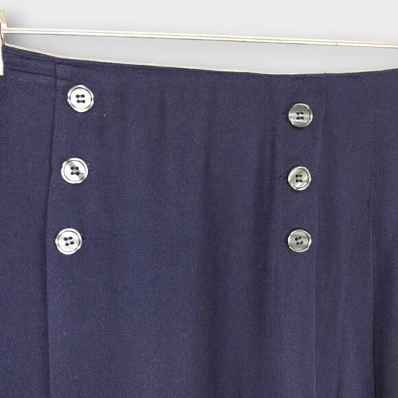 FREE PEOPLE Womens Skirt Sz 4 Lovers Lane Indigo Navy‎ Blue Pleated Mini - Picture 4 of 13